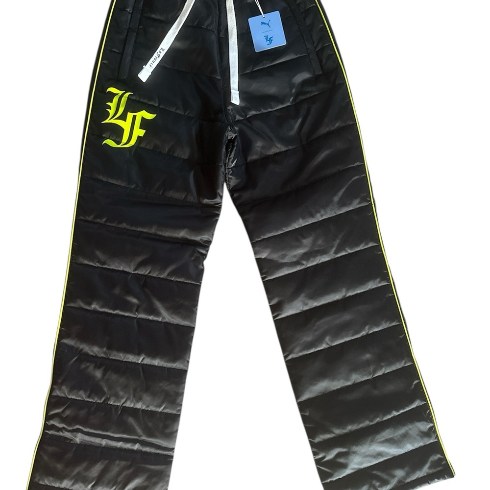 Puma Lamelo Ball “La’France” Black Ski Joggers with Lime Accents mens size Xs